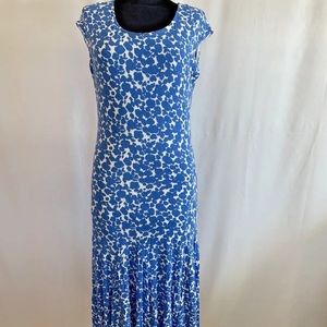 Boden Blue and White Floral Knit Dress - size 6 Small